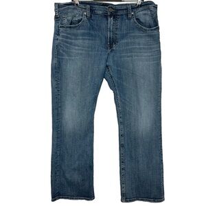 Silver 38/30 Men’s Jeans Blue Straight-Leg Denim